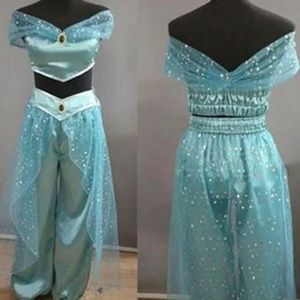 Women Aladdin Jasmine Princess Costumes Fancy Sequin Set Size M